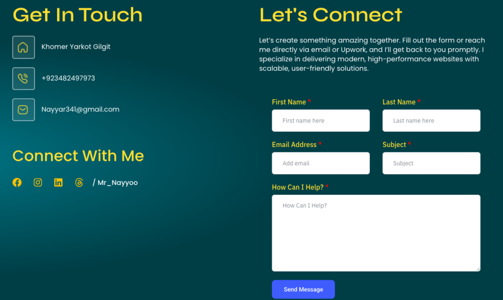 Elementor Contact Form Example